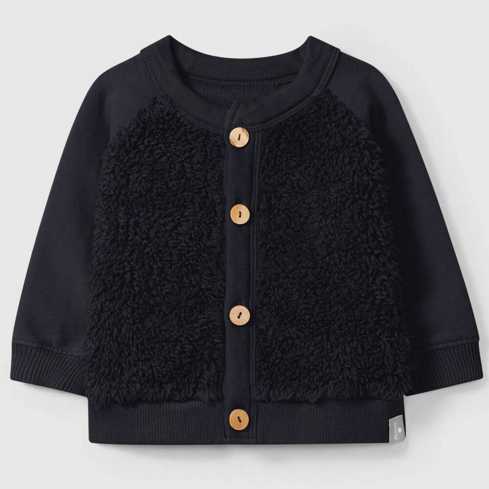 NEW SNUG kid's teddy detailed jacket in black